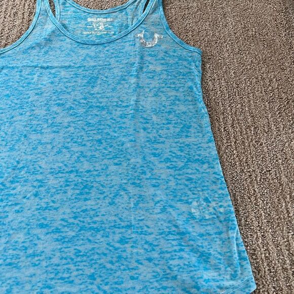 True Religion Blue Racerback Tank Top - Picture 3 of 6
